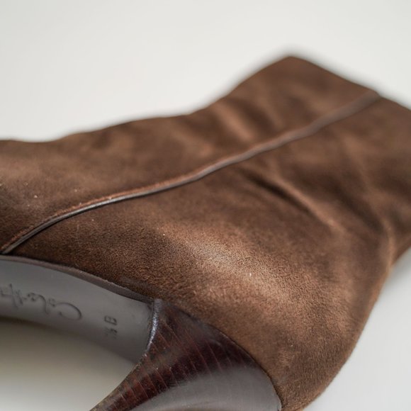 Cole Haan "Rea Short Boot" Dark Chocolate Suede - Picture 6 of 11